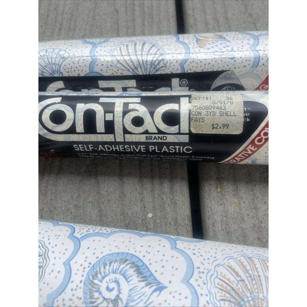 Vintage Contact Paper Rubbermaid Con-Tact Self-Adhesive Sea Shell 1985